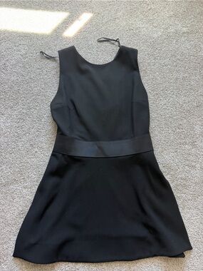 COS Black Sleeveless A-Line Top with slits and crossed back